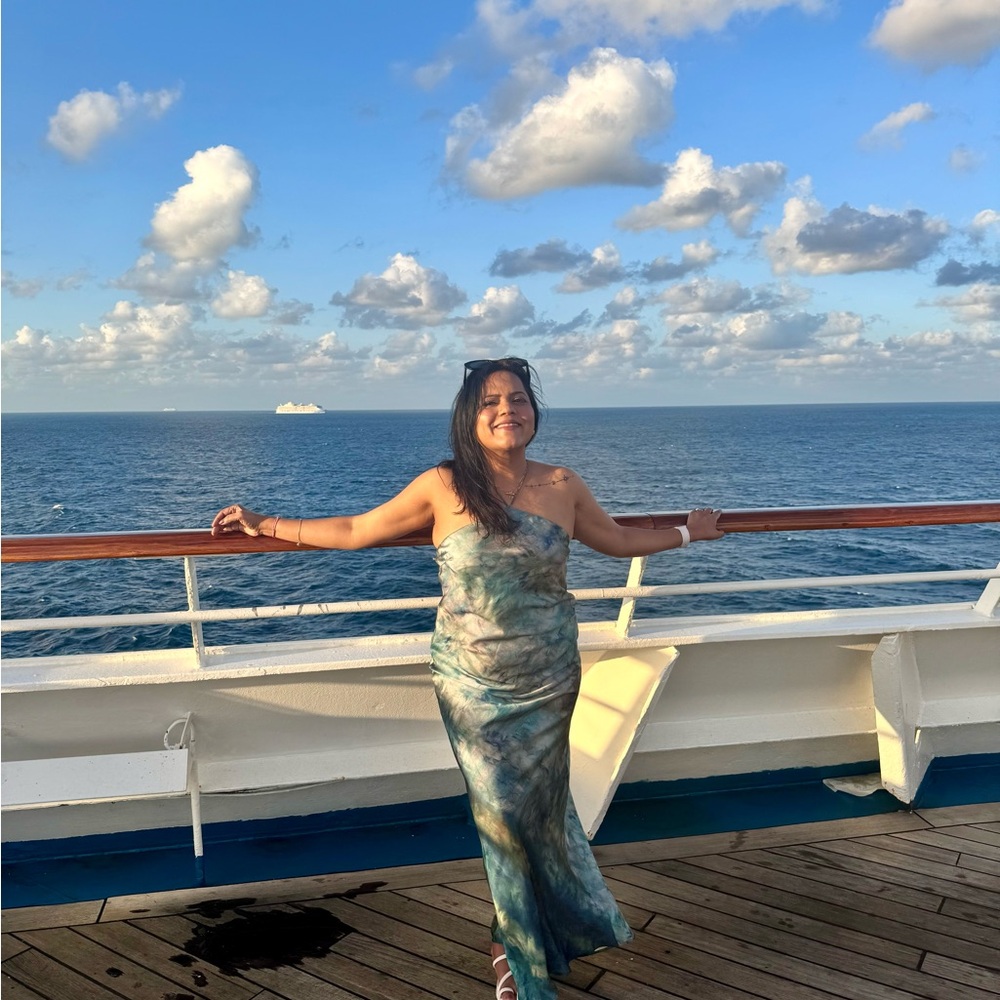 Zara Blue and Green Maxi Dress